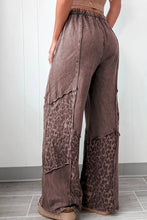 Load image into Gallery viewer, Mineral Wash Leopard Patchwork Loose Pants
